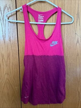 Nike Pink and Magenta Ombre RUN Dri-FIT Tank